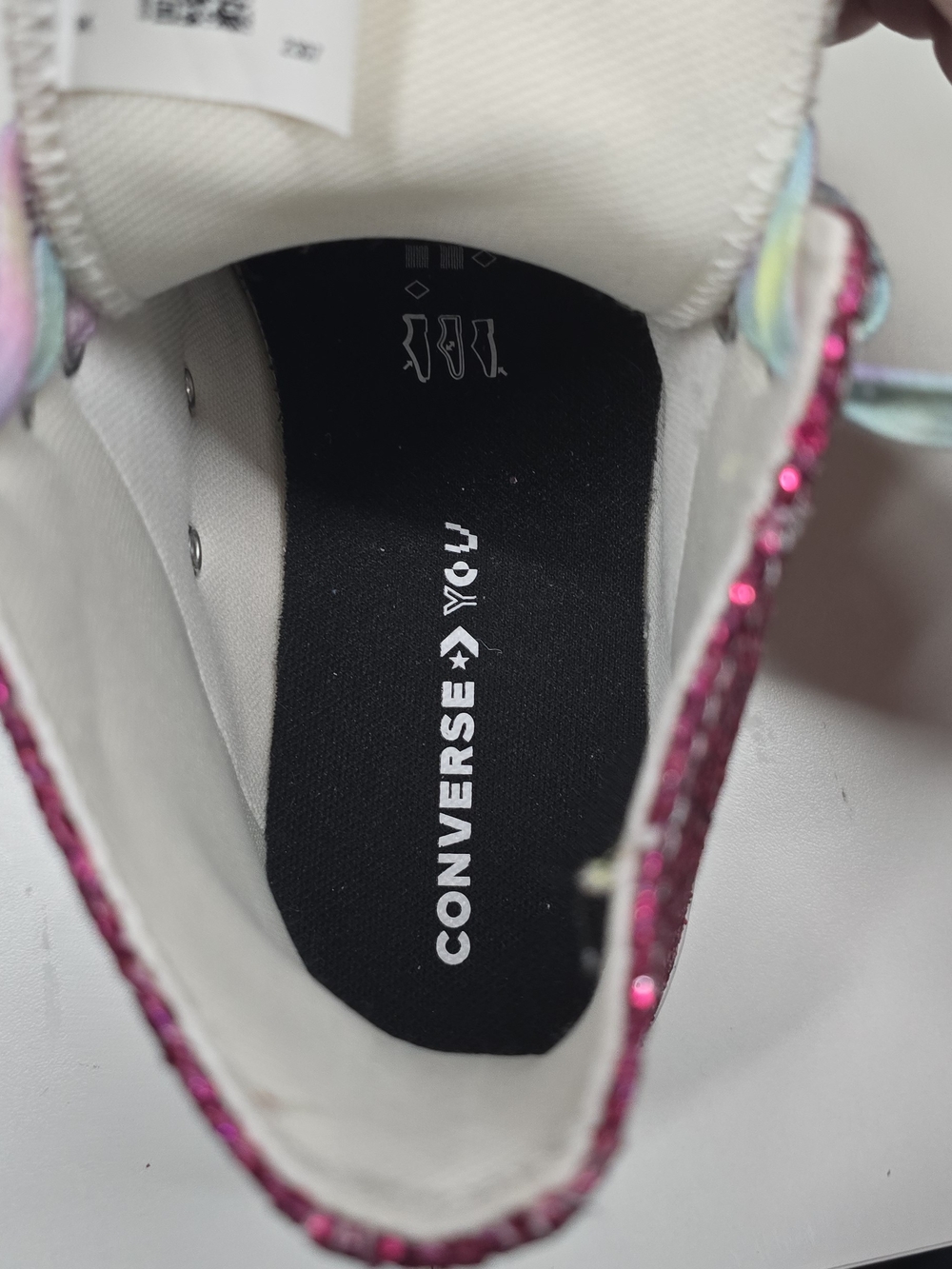 Converse Chuck Taylor All Star Hi Top Glitter Pink Sneakers Women’s 9 Worn Once - Picture 11 of 16